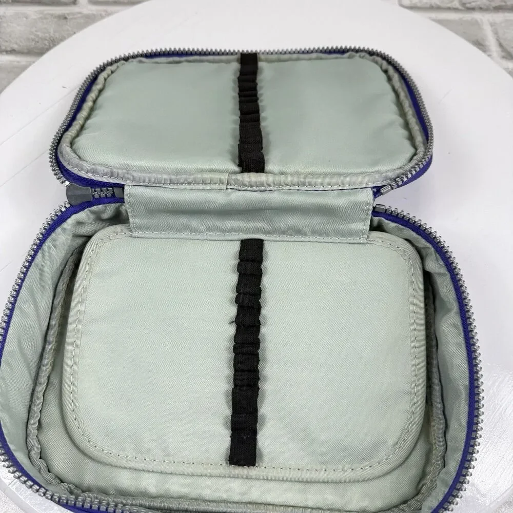 Kipling 101 Pens Case Make up Case Clutch Polyamide Purple with Charm
